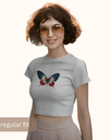 Women's Butterfly graphic printed croptop 2 colors black and white