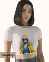 women's girl anime graphic printed croptop 2 colors
