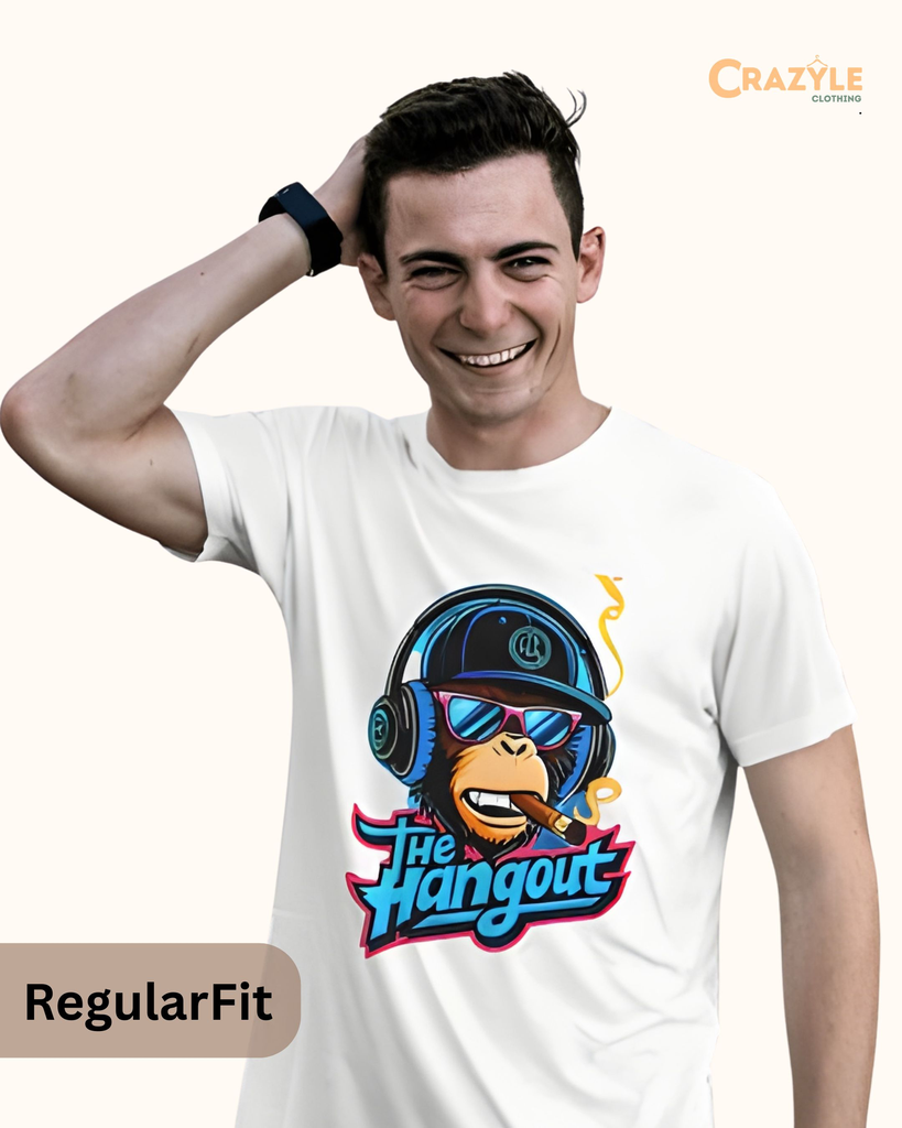 unisex the hangout monkey graphic printed tshirt 4 colors
