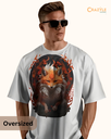 men's oversized wolf graphic printed tshirt 3 colors