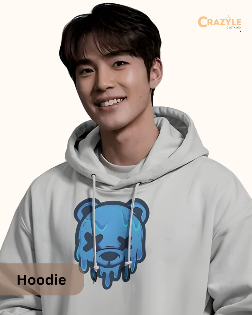 men's panda graphic printed hoodie 3 colors