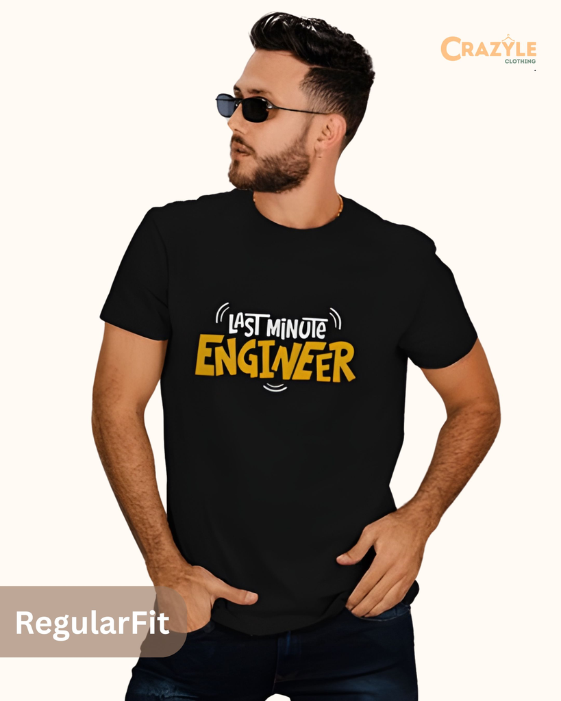 unisex last minute engineer graphic printed tshirt 3 colors