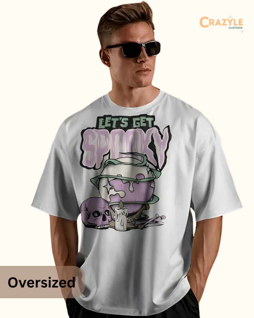 men's oversized spooky graphic printed tshirt 3 colors