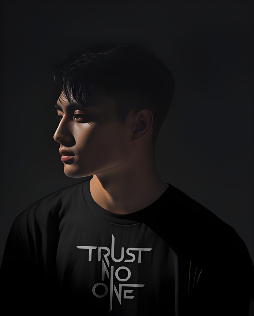 men's trust no one typography tshirt 2 colors