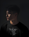 men's trust no one typography tshirt 2 colors