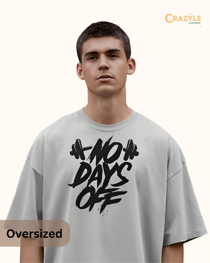 unisex oversized no days off graphic printed tshirt 2 colors