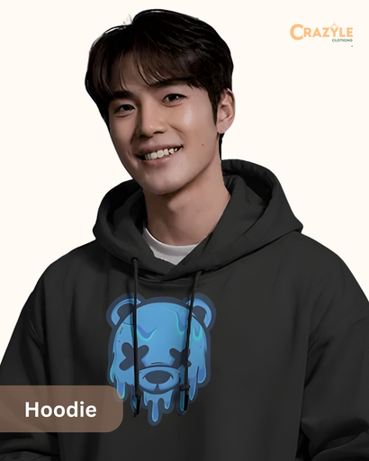 men's panda graphic printed hoodie 3 colors
