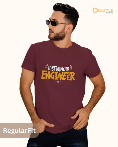 unisex last minute engineer graphic printed tshirt 3 colors