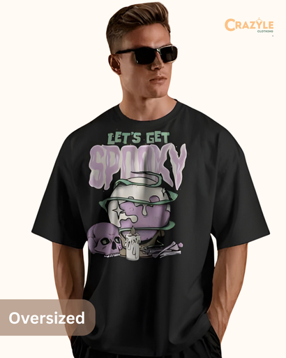 men's oversized spooky graphic printed tshirt 3 colors