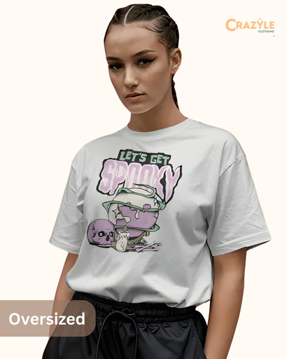 women's oversized spooky graphic printed tshirt 3 colors