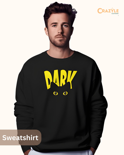 men's black dark graphic printed sweatshirt