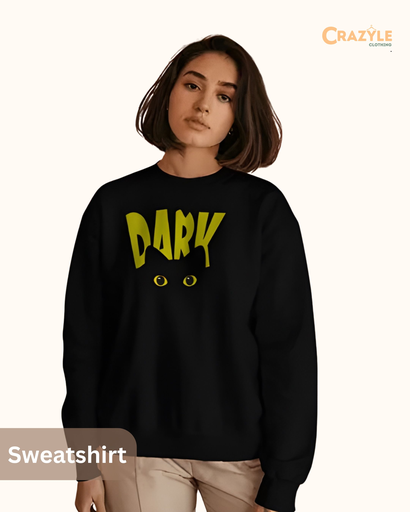 women's black dark graphic printed sweatshirt