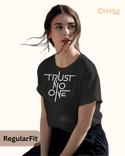 women's trust no one typography tshirt 4 colors