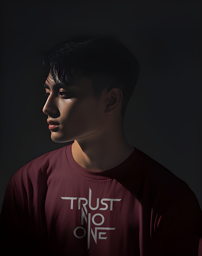 men's trust no one typography tshirt 2 colors