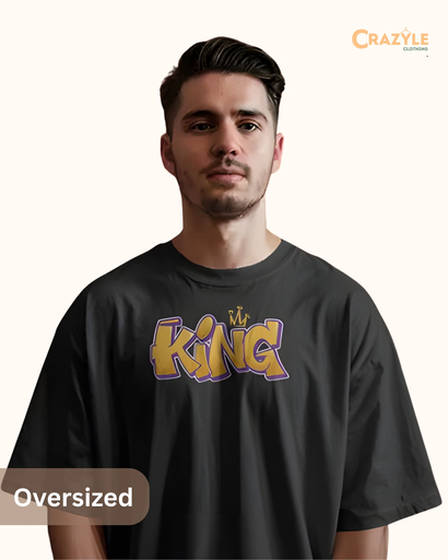 men's oversized king graphic printed tshirt 3 colors
