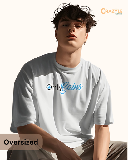 men's oversized onlygains graphic printed tshirt 2 colors