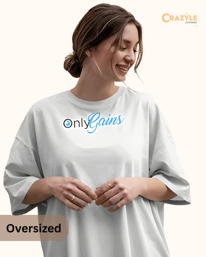 women's oversized onlygains graphic printed tshirt 2 colors
