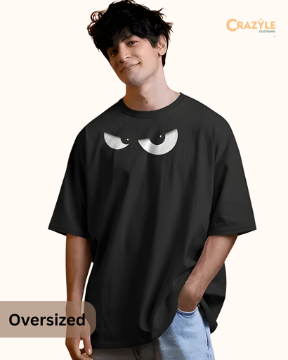 men's oversized eyes graphic printed tshirt