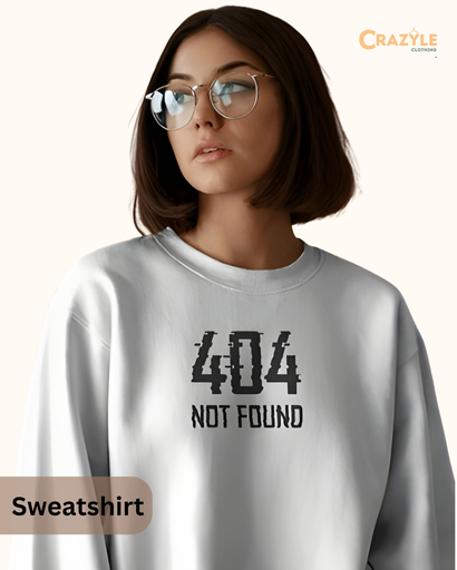 women's 404 not found graphic printed sweatshirt