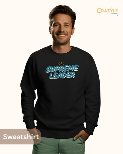 men's supreme leader graphic printed sweatshirt 2 colors