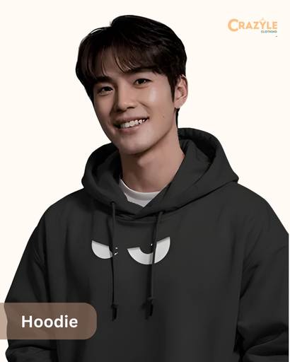 men's eyes graphic printed hoodie