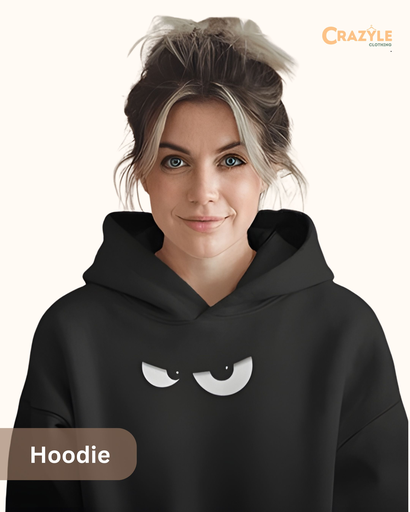 women's eyes graphic printed hoodie