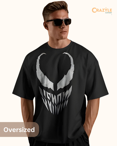 men's oversized venom graphic printed tshirt