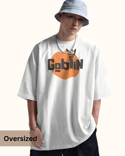 Men's white Goblin Oversize Tshirt 2 Colors Black and White