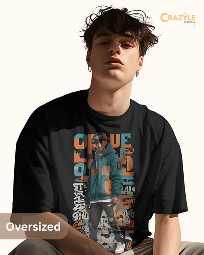 men's oversize graphic printed tshirt 2 colors