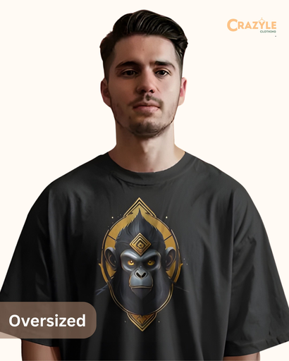 unisex oversize gorilla graphic printed tshirt 2 colors