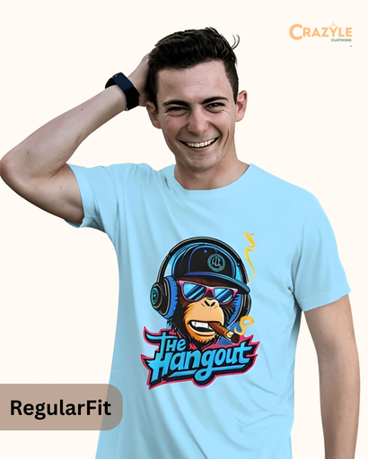 unisex the hangout monkey graphic printed tshirt 4 colors