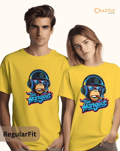 couple's the hangout monkey graphic printed tshirt 3 color