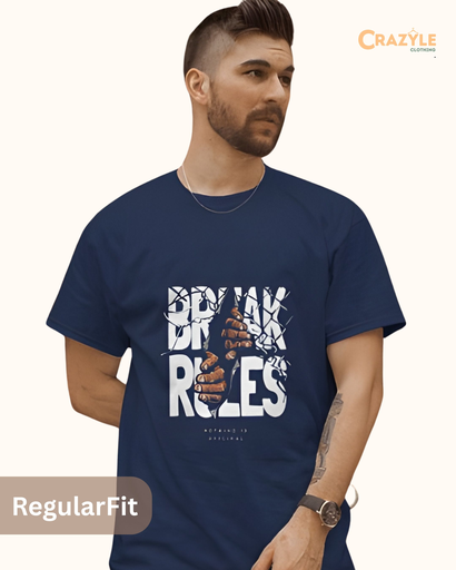 men's break rules graphic printed tshirt 3 colors